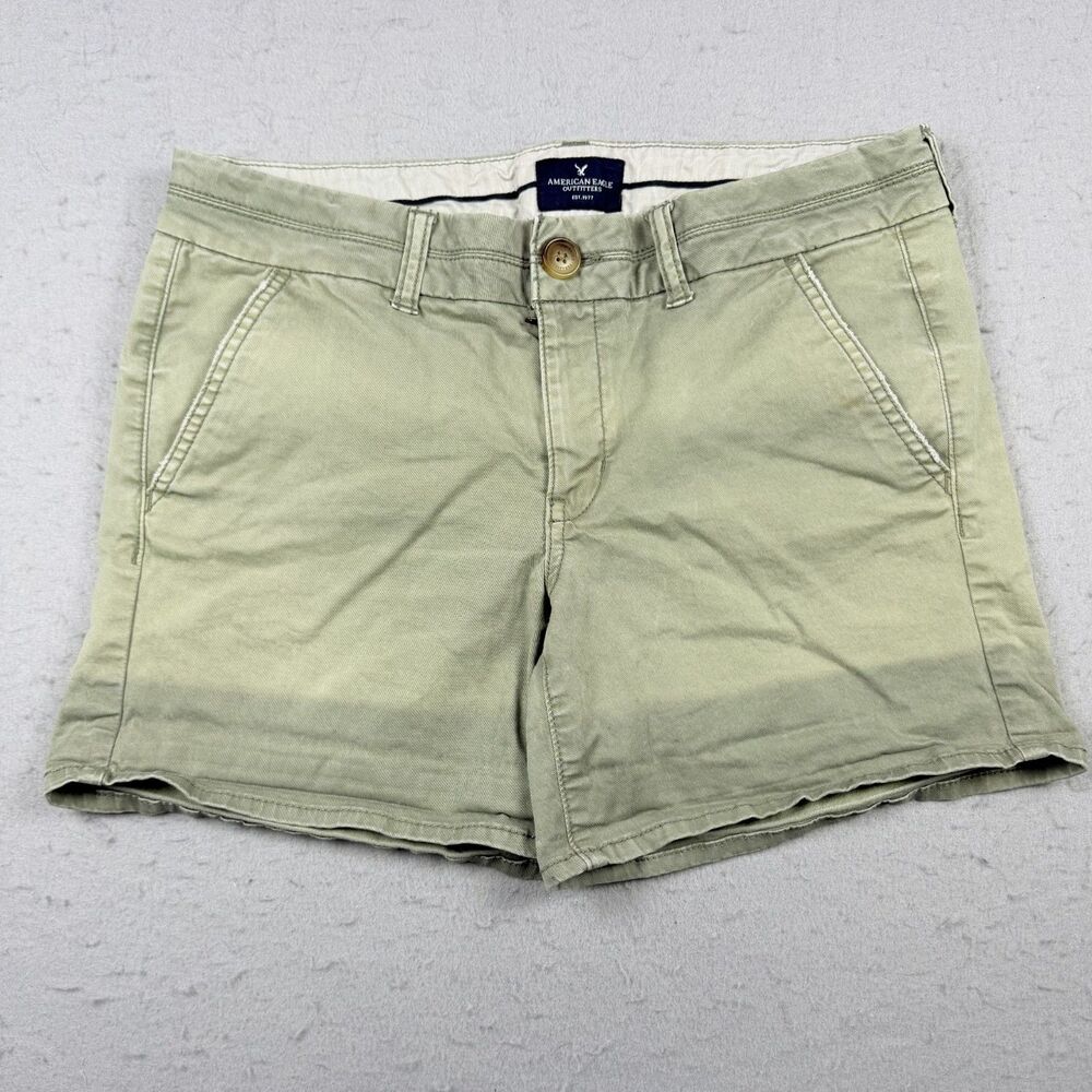 American Eagle Stretch Size 8 Women Ombre Green 5" Shorts Casual Summer Beach
